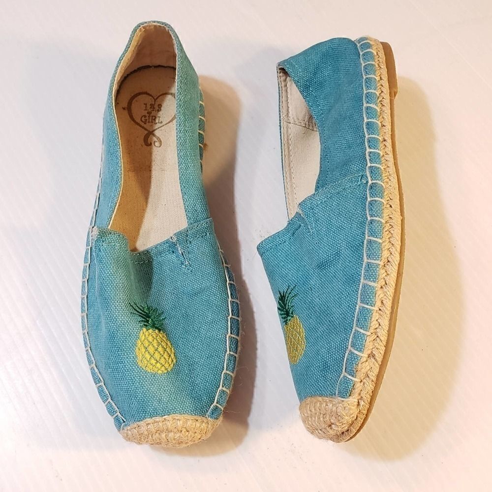 143 Girl Turquoise Espadrilles Pineapple 7M